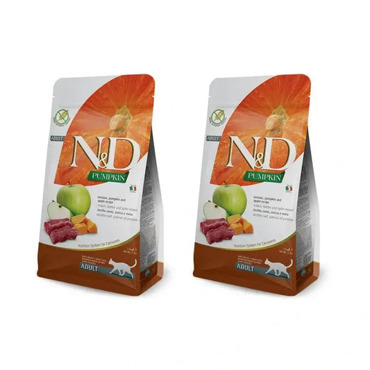 Farmina N&D Cat Calabaza Venado 5Kg, Pienso Para Gatos, Pack De 2
