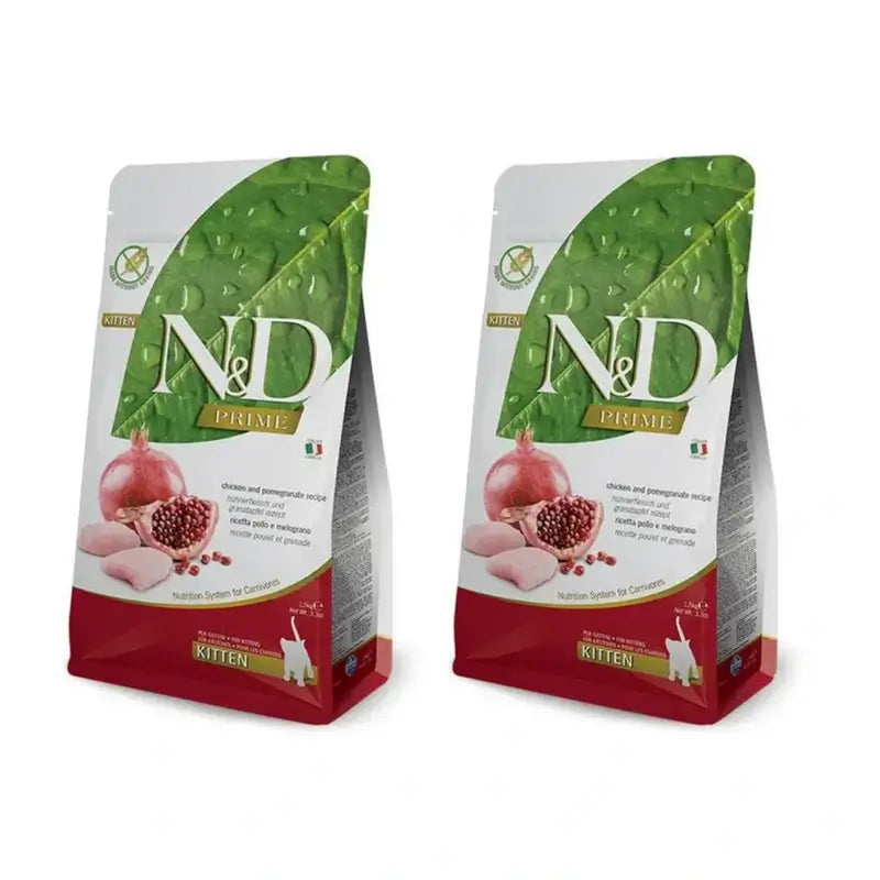 Farmina N&D Cat Kitten Prime Pollo 10Kg, Pienso Para Gatitos, Pack De 2