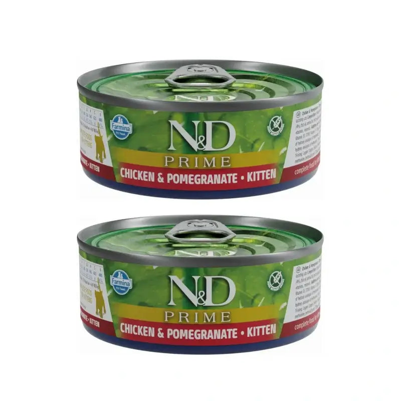 Farmina N&D Cat Kitten Prime Pollo Granada Caja 30X70Gr, Pack De 2