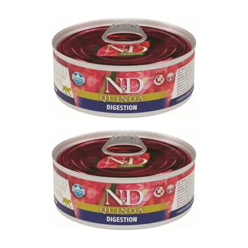 Farmina N&D Cat Quinoa Digestion Caja 24X80Gr, Comida Húmeda Para Gatos, Pack De 2