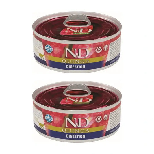 Farmina N&D Cat Quinoa Digestion Caja 24X80Gr, Comida Húmeda Para Gatos, Pack De 2