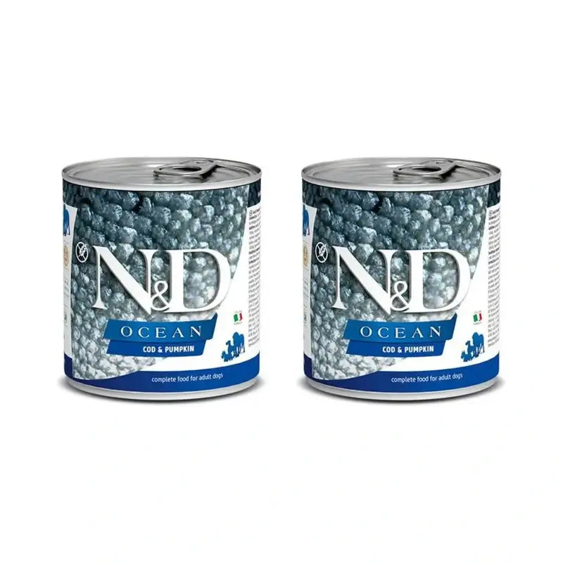 Farmina N&D Dog Ocean Calabaza Bacalao Caja 6X285Gr, Comida Húmeda Para Perros, Pack De 2
