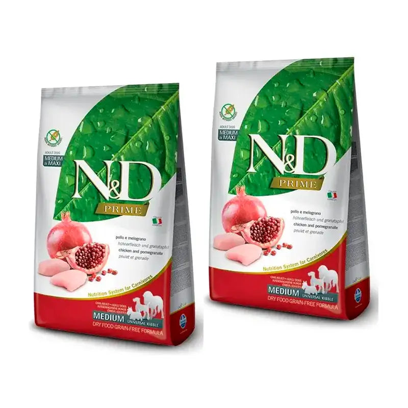 Farmina N&D Dog Prime Medium Maxi Pollo pienso para perros, Pack 2 x 12Kg