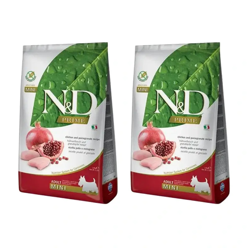 Farmina N&D Dog Prime Mini Pollo 2,5Kg, Pienso Para Perros, Pack De 2