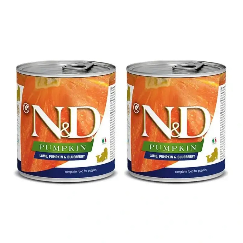 Farmina N&D Dog Puppy Calabaza Cordero Caja 6X285Gr, Comida Húmeda Para Perros Cachorros, Pack De 2