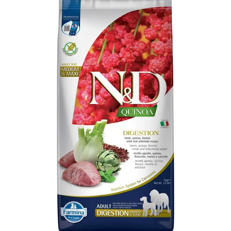Farmina N&D Dog Quinoa Digestion Cordero Med/Maxi 7Kg