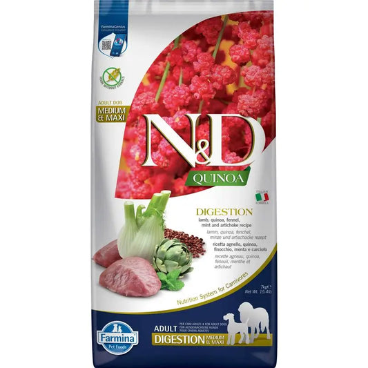 Farmina N&D Dog Quinoa Digestion Cordero Med/Maxi 7Kg