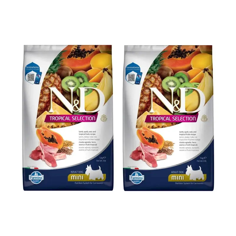 Farmina N&D Dog Tropical Selection Mini Cordero 5Kg, Pack De 2
