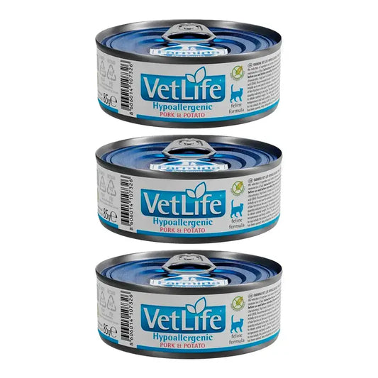 Farmina Vet Life Cat Hypoallergenic Cerdo, Pack 3 x Caja 12X85Gr