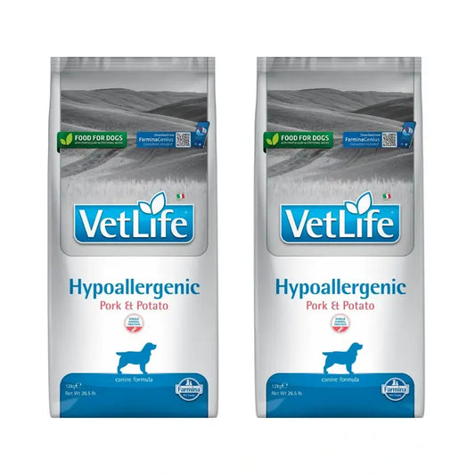Farmina Vet Life Dog Hypoallergenic Cerdo Adult 12Kg, Pienso Para Perros, Pack De 2