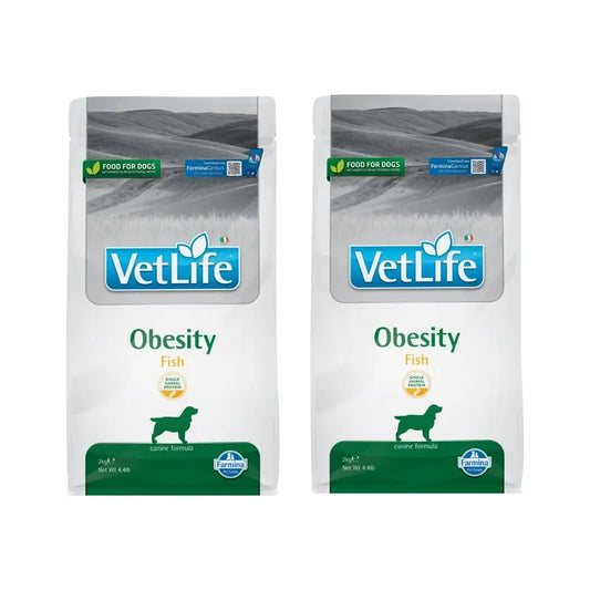 Farmina Vet Life Nat Dog Obesity Pescado Adult 2Kg, Pienso Para Perros, Pack de 2