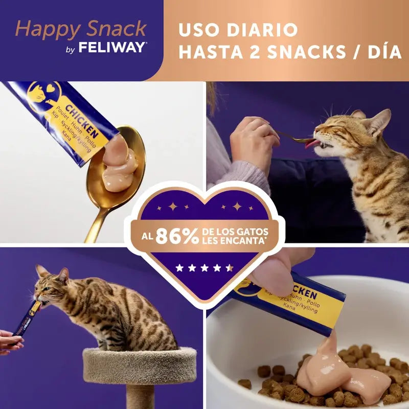 Feliway Happy Snack Sabor Pollo, 24 sobres