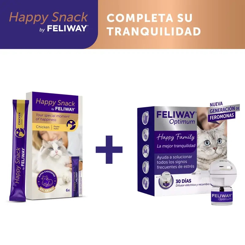 Feliway Happy Snack Sabor Pollo, 24 sobres