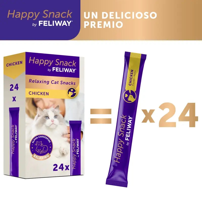 Feliway Happy Snack Sabor Pollo, 24 sobres