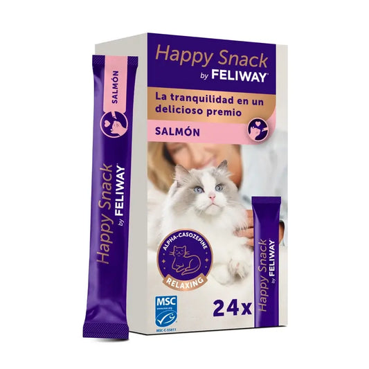 Feliway Happy Snack Sabor Salmón, 24 sobres