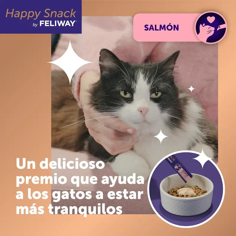 Feliway Happy Snack Sabor Salmón, 24 sobres