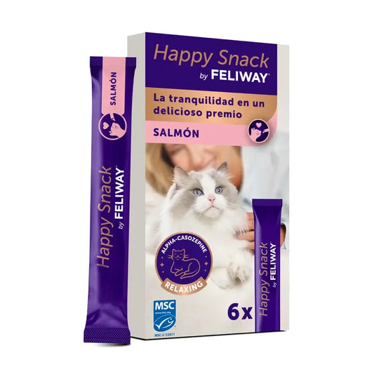 Feliway Happy Snack Sabor Salmón, 6 sobres