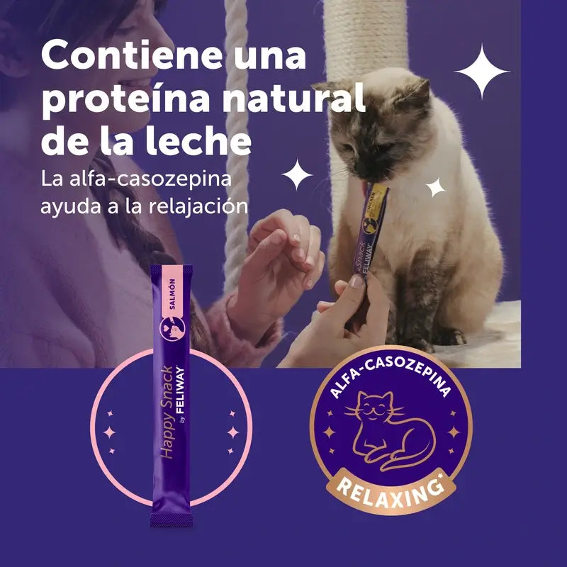 Feliway Happy Snack Sabor Salmón, 6 sobres