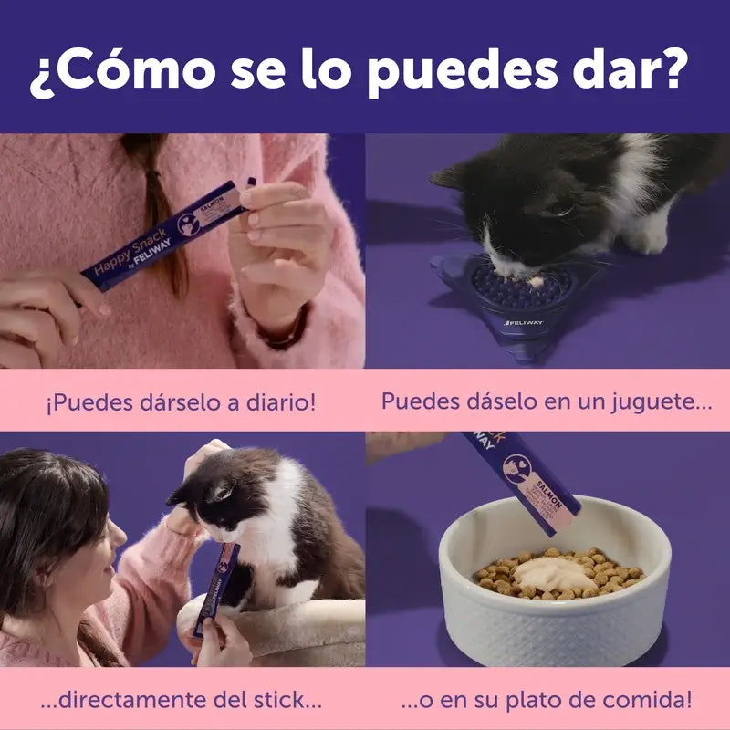 Feliway Happy Snack Sabor Salmón, 6 sobres