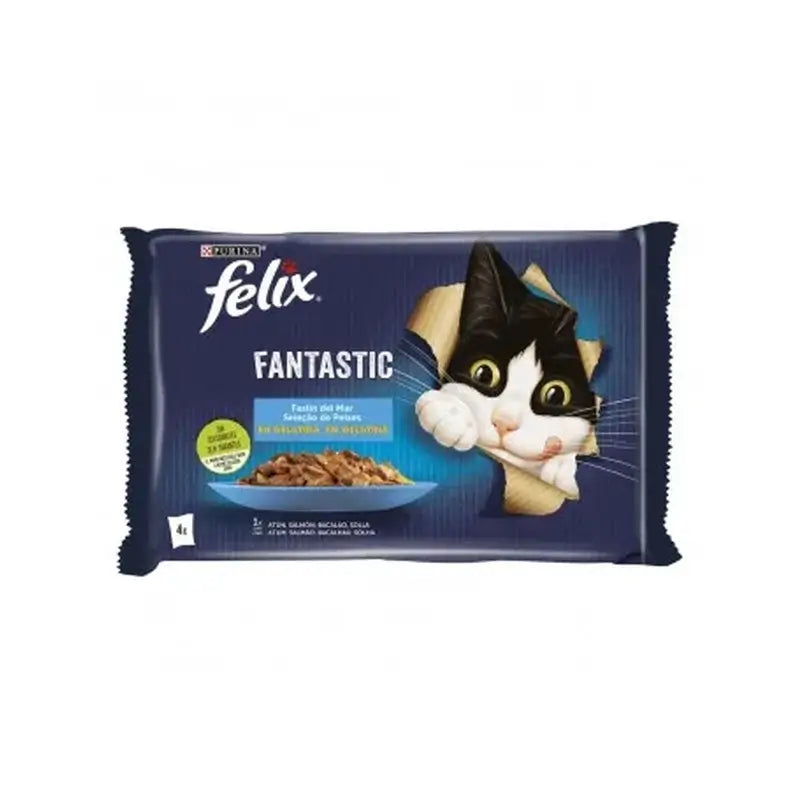 Felix Fantastic Festin Del Mar 12X4X85Gr, Comida Húmeda Para Gatos