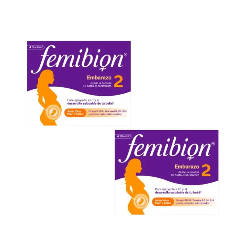 Femibion 2 Embarazo con Ácido fólico y Vitaminas, 2X28 comprimidos