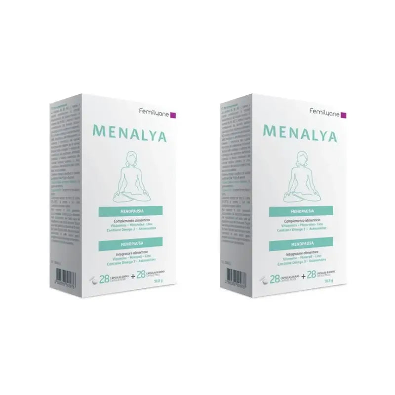 Femilyane Menalya Complemento Alimenticio Menopausia , 28 Cápsulas + 28 Cápsulas, Pack De 2