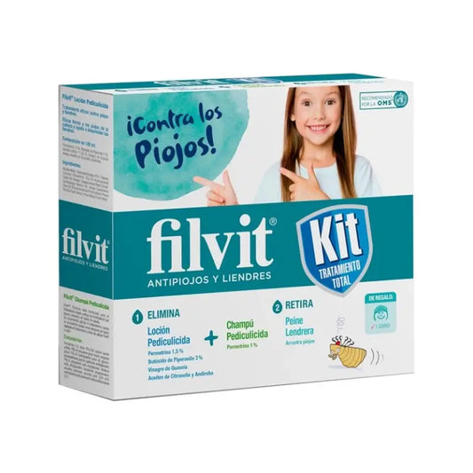 Filvit Antipiojos y Liendres Kit Tratamiento Total Loción 100 ml + Champú 100 ml