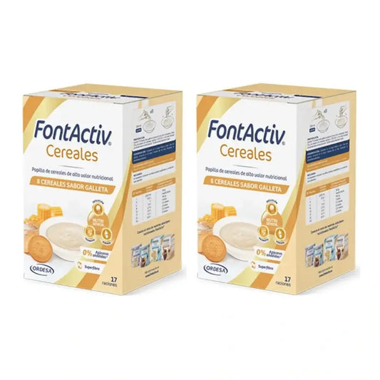 Fontactiv 8 Cereales Galleta, 2X500 Gr
