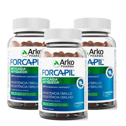 Forcapil Anticaída, Pack 3 x 60 Caramelos De Goma