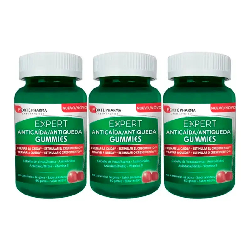 Forté Pharma Expert Anticaida Gummies, Pack 3 x 60 Caramelos