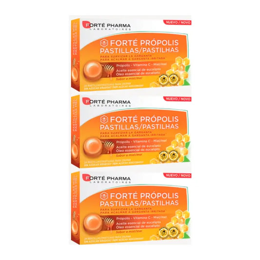 Forté Pharma Triplo Forté Própolis Pastillas Miel, 3 x 24 pastillas