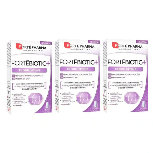 Forté Pharma Triplo Fortébiotic+ Flora Íntima, 3 x 15 Capsulas