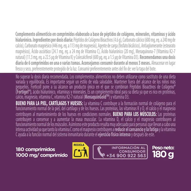 Forticoll Colágeno Bioactivo 180 comprimidos