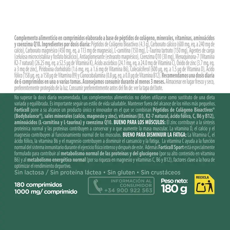 Forticoll Colágeno Bioactivo Sport 180 comprimidos