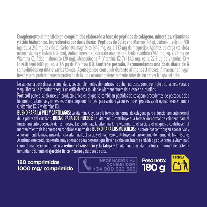 Forticoll Colágeno Marino 180 comprimidos