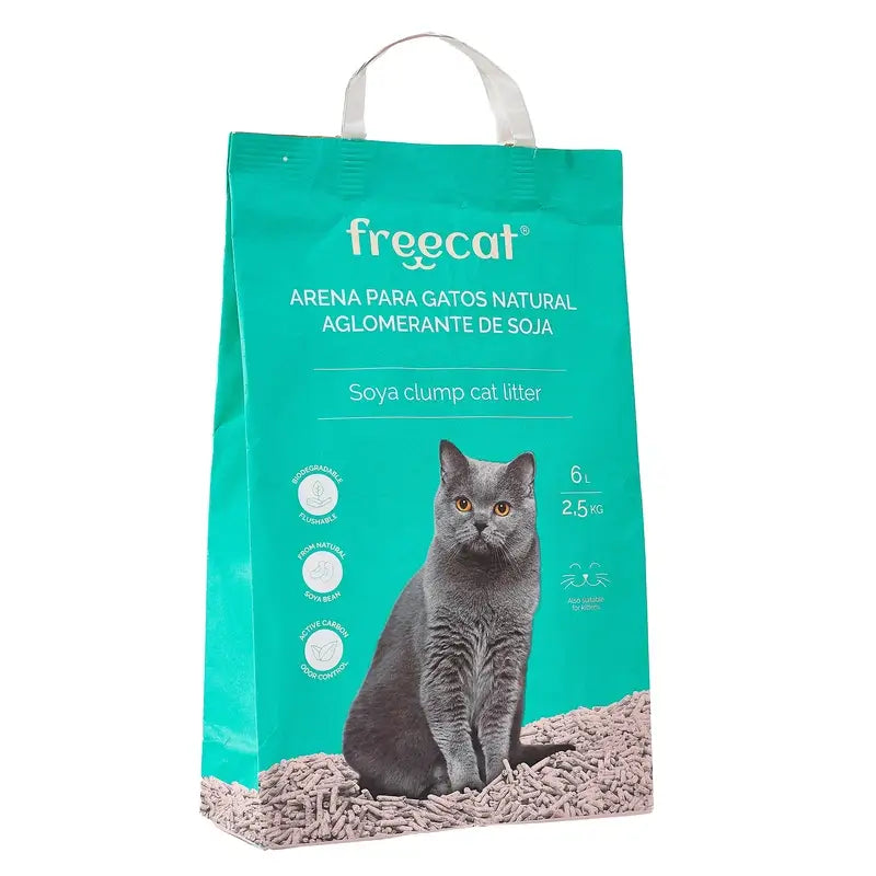 Freedog Arena Gatos Natural Aglomerante Soja Lavanda, 6 litros