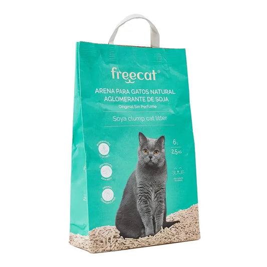 Freedog Arena Gatos Natural Aglomerante Soja Original, 6 litros