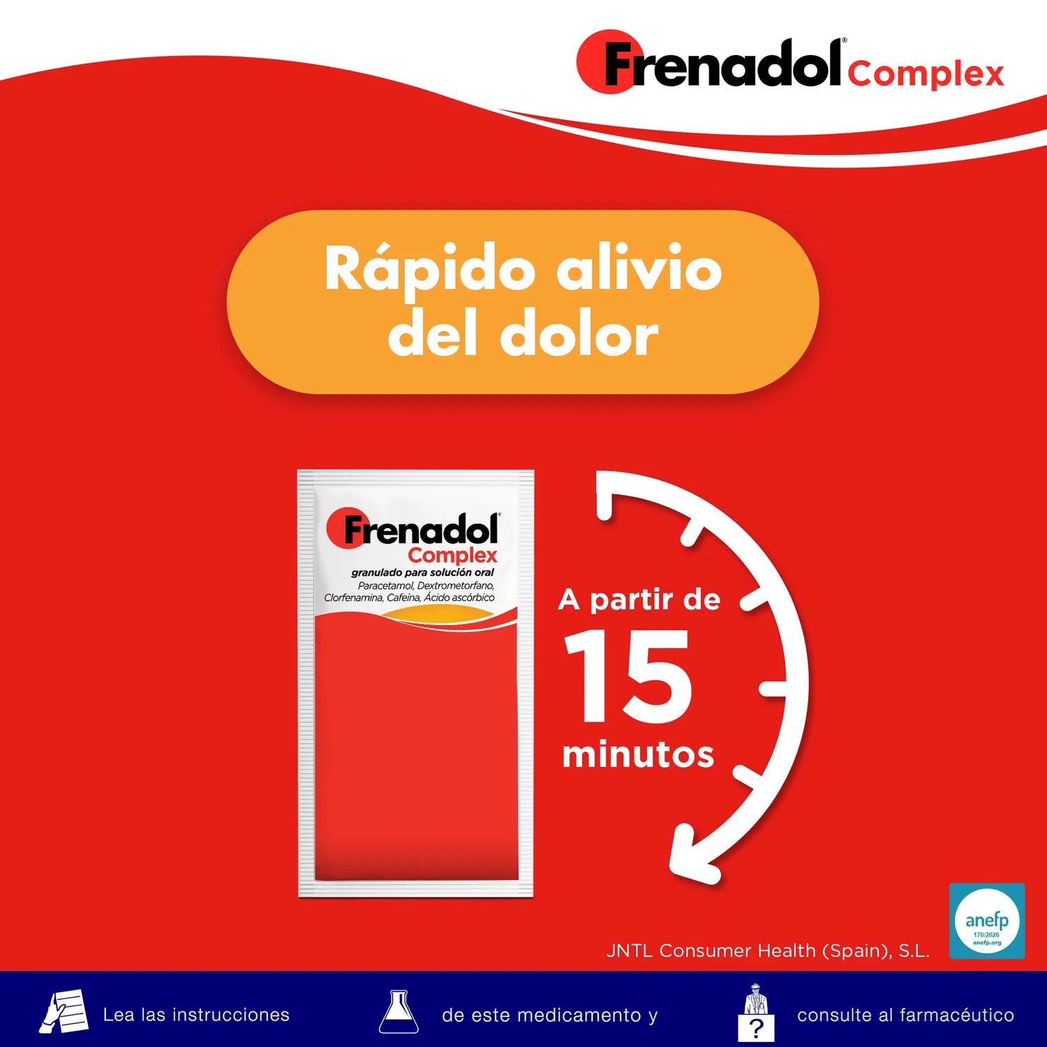 FRENADOL® Complex Antigripal, Vía Oral, 10 Sobres
