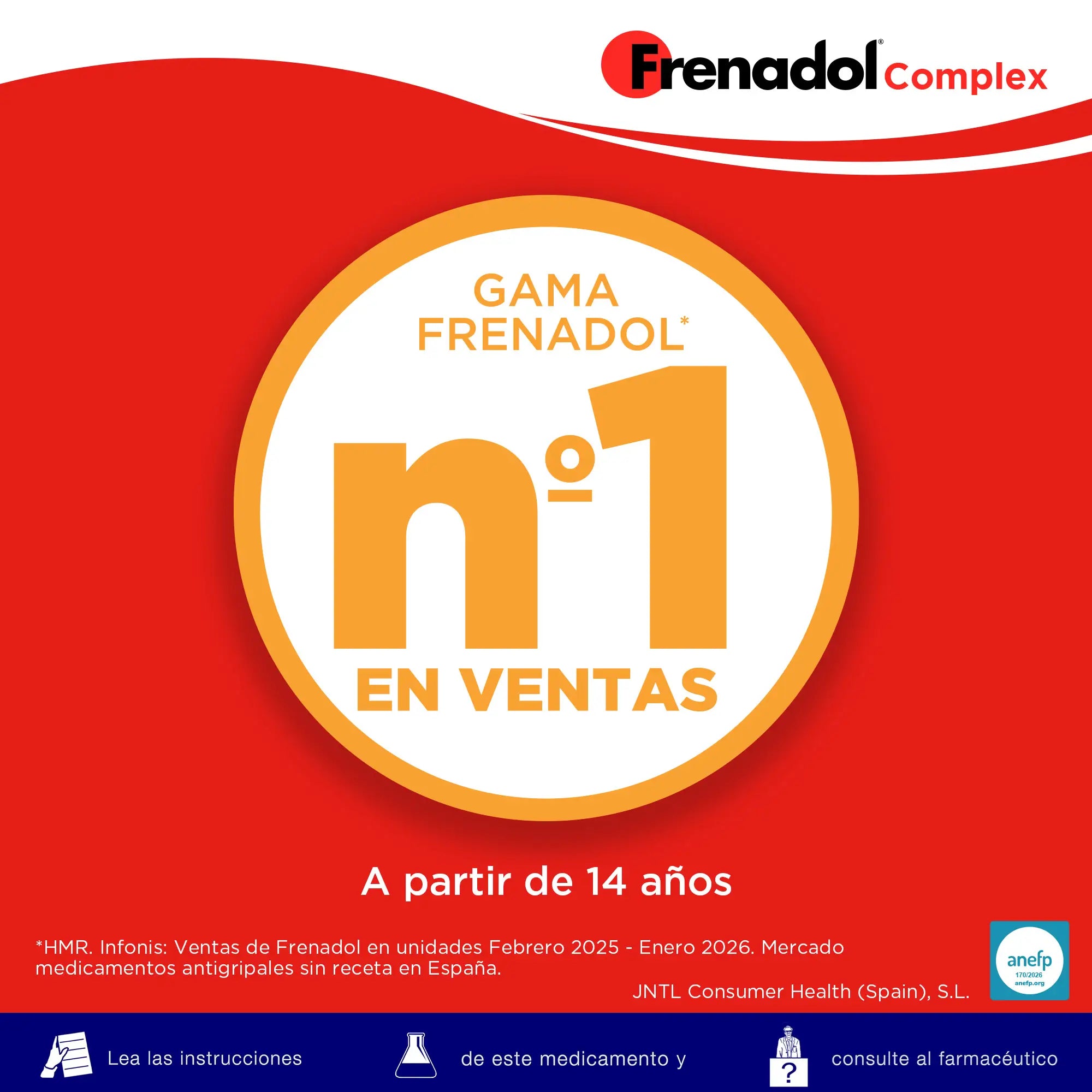 FRENADOL® Complex Antigripal, Vía Oral, 10 Sobres