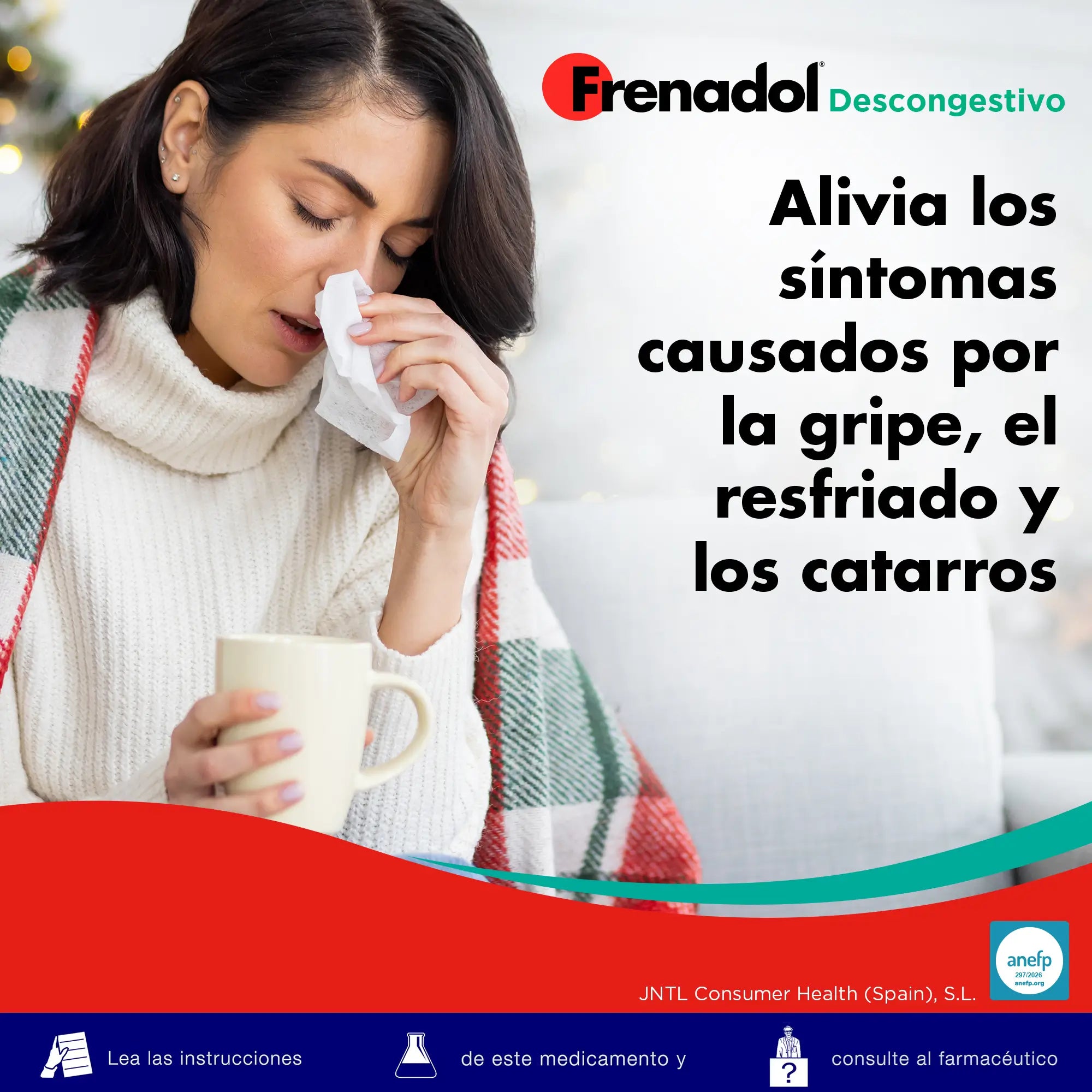FRENADOL® Descongestivo Antigripal, Vía Oral, 16 cápsulas