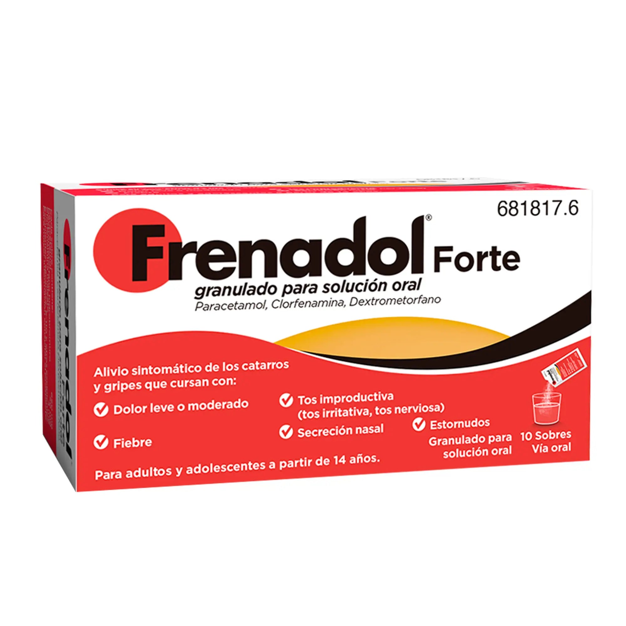 FRENADOL® Forte Antigripal, Vía Oral, 10 sobres