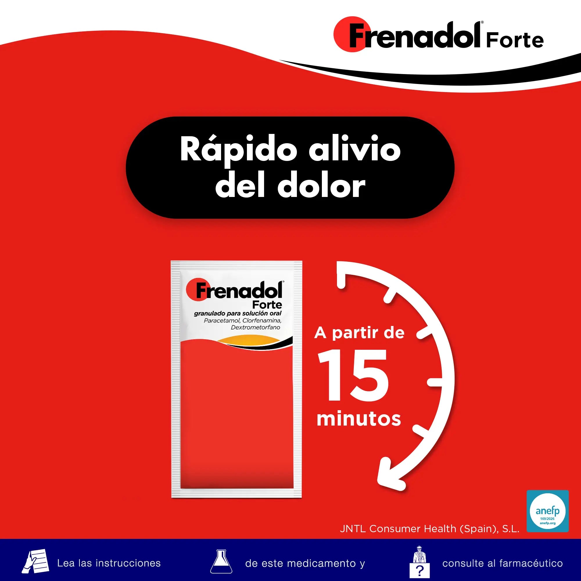 FRENADOL® Forte Antigripal, Vía Oral, 10 sobres