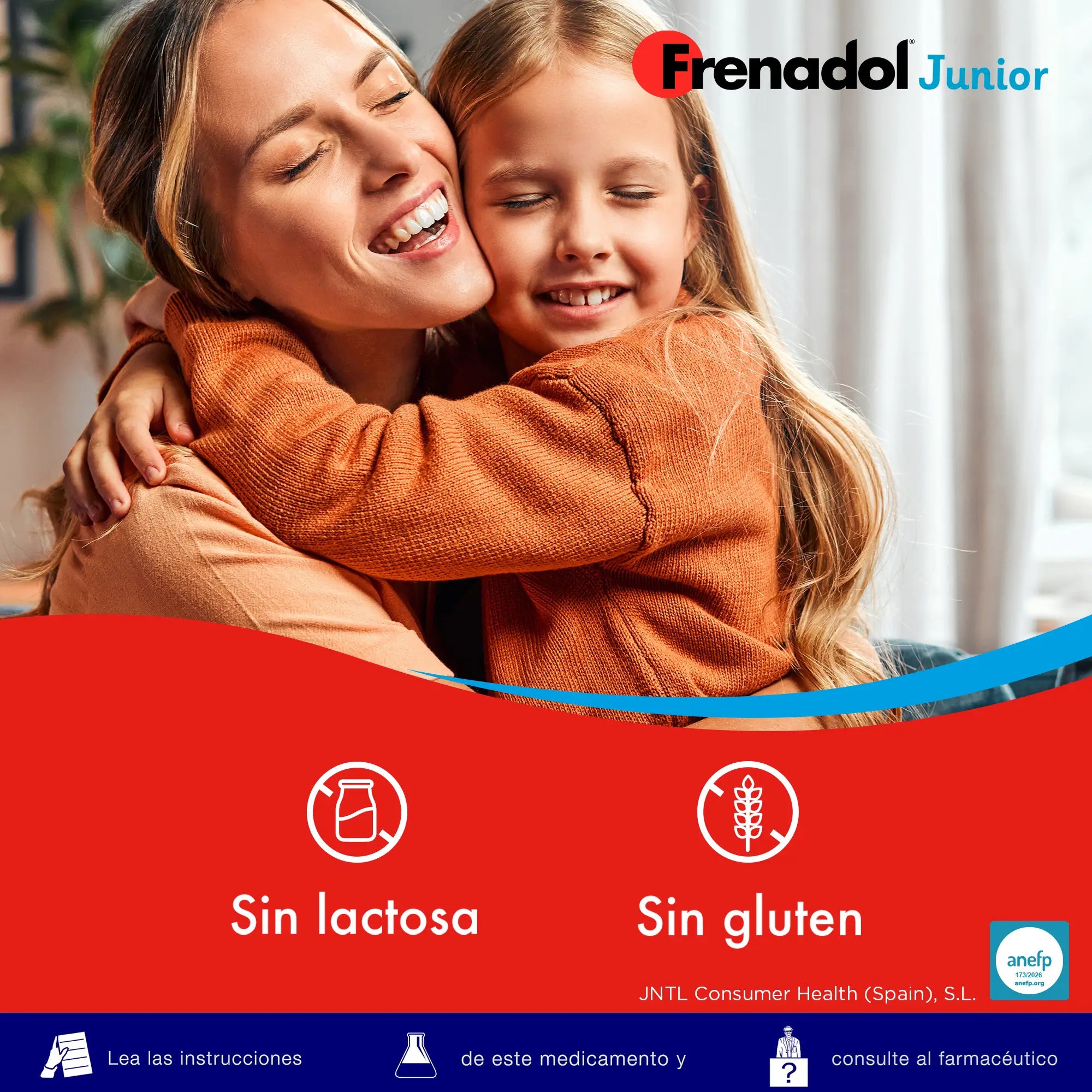 Frenadol Junior Antigripal, Alivio para niños, Sabor Naranja, Vía Oral, 10 sobres