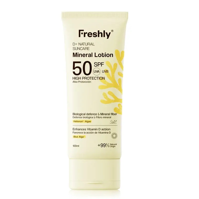 Freshly D+ Natural Suncare Mineral Lotion Spf50, 100 ml