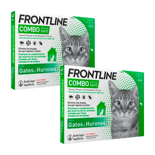 Frontline Combo Gatos y Hurones Spot On, Pack 2 x 6 Pipetas x 0,5 ml