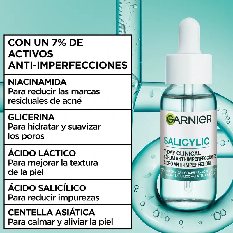 Garnier Anti-Acne Pure Active Salicylic Sérum Anti-Imperfecciones Y Limpiador , 30 ml