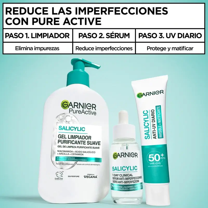 Garnier Anti-Acne Pure Active Salicylic Sérum Anti-Imperfecciones Y Limpiador , 30 ml