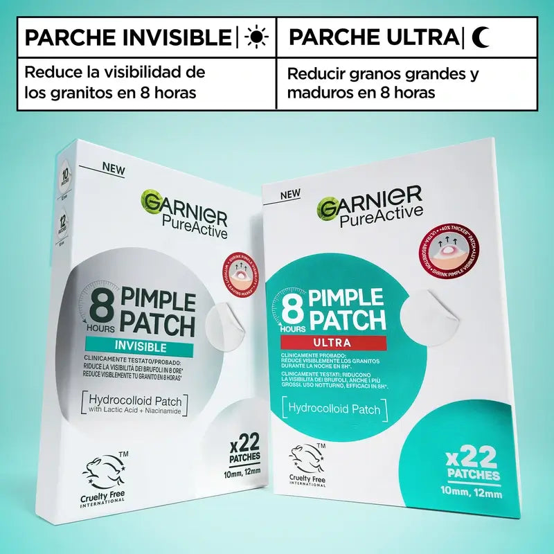 Garnier Anti-Acne Pureactive 8H Pimple Patch Ultra , 22 unidades