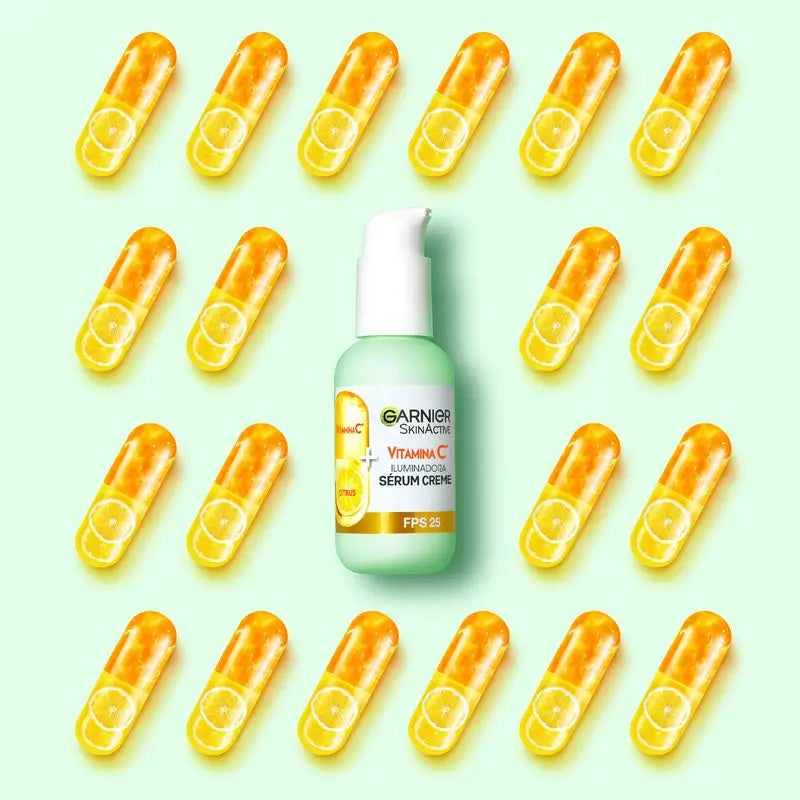 Garnier Crema Sérum Con Spf 25. Alta Concentración De Sérum Con Vitamina C Y Protección Solar, 50Ml