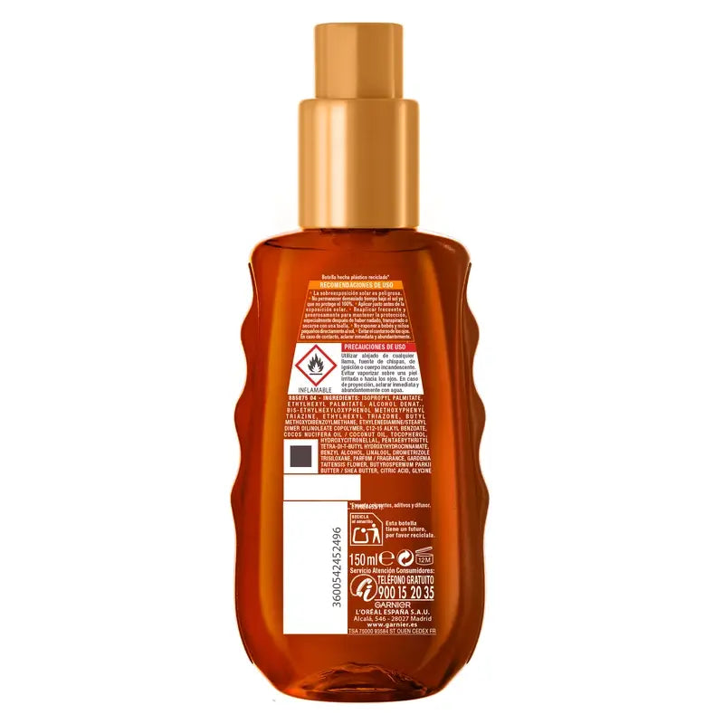 Garnier Delial Aceite Protector Bronceador Spf 30 , 150 ml